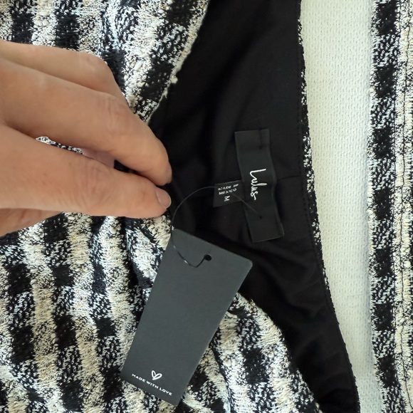 NWT Lulu’s Black and White Gingham Mini Skirt and Top - M - Picture 4 of 8